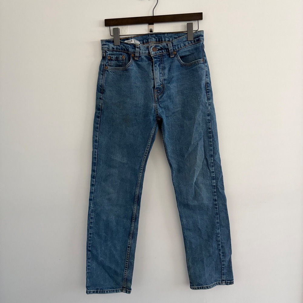 Levis 505 Regular Fit Straight Leg Jeans Blue Denim W30 L30